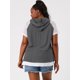thumbnail image 5 of Sudadecon capucde talgrande pamujer Mangas cortas raglán Sudaderas con cordón deportivo gris XXL, 5 of 6