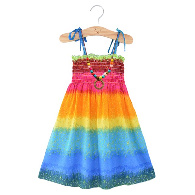 Qudderr Robe d'Été 1-10T pour Fille Robe de Plage Dos Nu pour Enfants Robe Décontractée Cami Hawaïenne de Vacances pour Filles