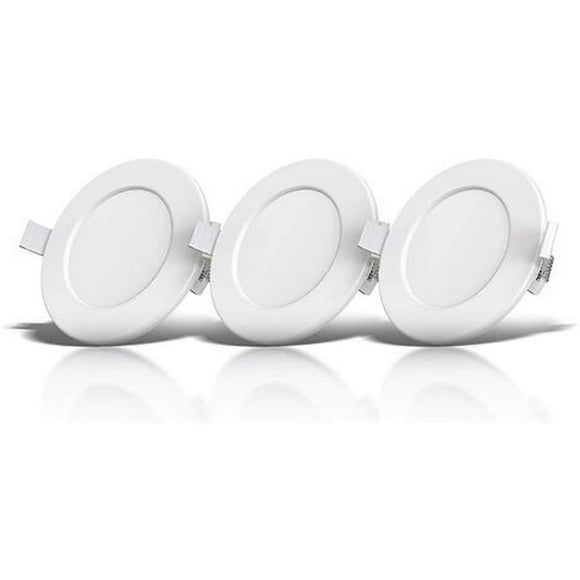 set of 3 special recessed bathroom spotlights IP44, protected against splashing water, ultra flat, Ø115mm, 6W LED modules, warm white light