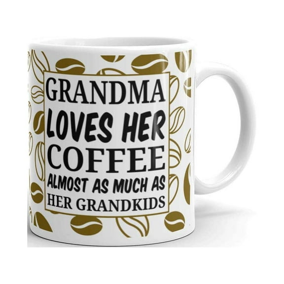 11 oz Coffee Lover Mug Grandma Loves Her Coffee Almost as much as her Grandkids Unique Ceramic Cup