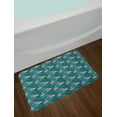 thumbnail image 2 of Flamingo Bath Mat, Repeating Exotic Pattern of Tropic Birds on Leaves Island Setting Creatures, Plush Bathroom Decor Mat with Non Slip Backing, 29.5" X 17.5", Teal and Pink, by Ambesonne, 2 of 2