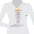 thumbnail image 6 of Checkered Mom Patch Tumbler with Straw, Pink, 24 oz, Mother's Day by Way To Celebrate, 6 of 6