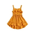 thumbnail image 1 of FOCUSNORM Bébé Fille Robe d'Été 6M 12M 18M 2T 3T 4T 5T Vêtements pour Enfants Décontracté Cou Carré Sans Manches Robe Ceinturée Bambin Robe A-Ligne, 1 of 9