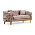 thumbnail image 5 of Vanessa 3 Piece Living Room Set Finished with Velvet Upholstery in Taupe, 5 of 14