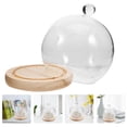 thumbnail image 3 of Shisuyan Dôme en Verre Transparent avec Base en Bois pour Usage Domestique Décoration Créative Multi Taille 3.54"x4.72 Pouces, 3 of 8