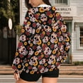 thumbnail image 4 of Yuyamidu Womens Zip Up Hoodies Sugar Skull Hoodie Oversized Sweatshirt for Women Plus Size Zip Up Hoodie Plus Size Oversized Sweatshirt with Pockets 2XL, 4 of 8