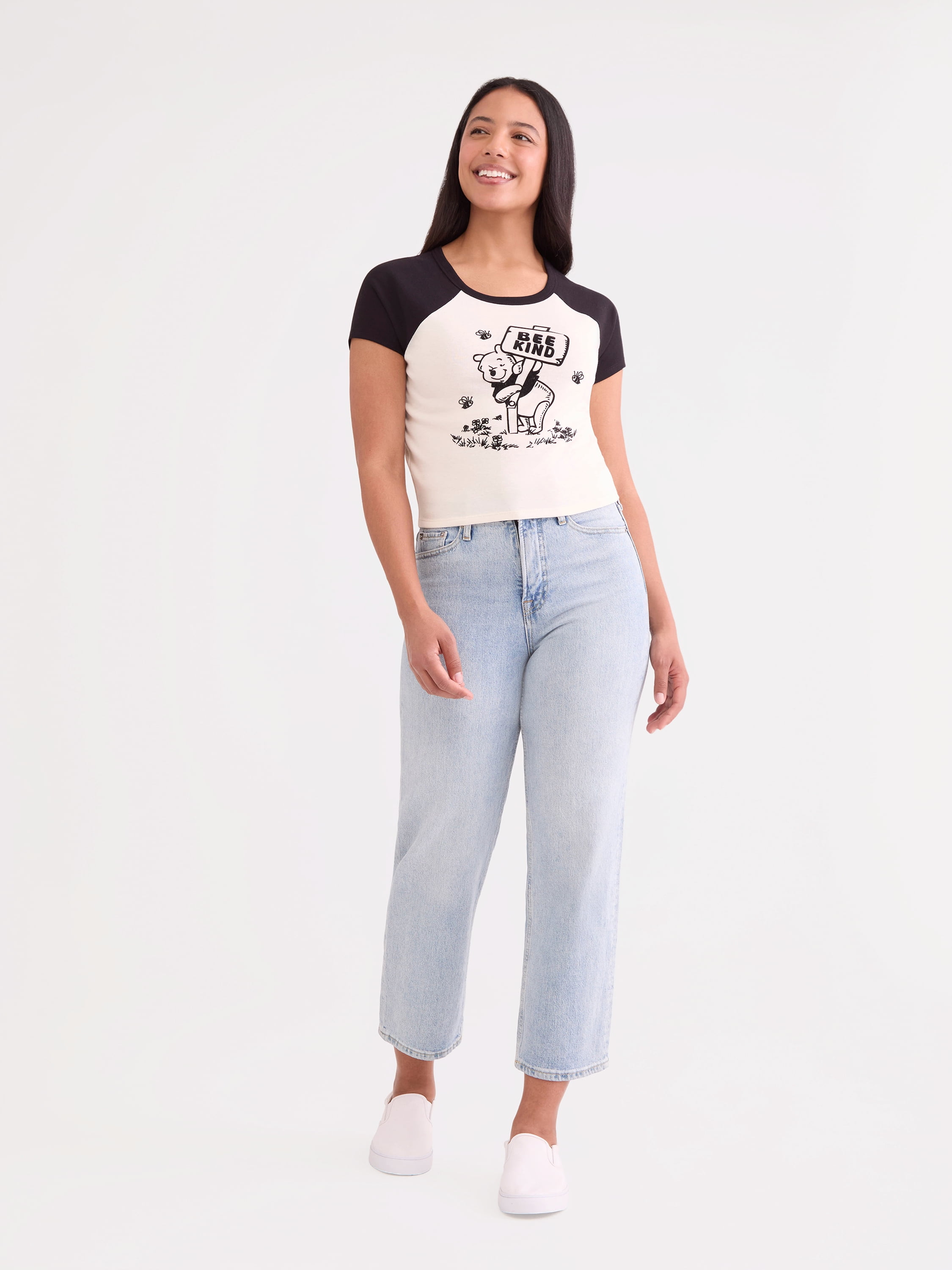Winnie the Pooh Women’s Graphic Baby Tee, Sizes XXS-XXL