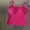 Hot Pink, variant on Womens Striped Lace Trim Cami Crop Top Button Front Spaghetti Strap Y2k Tops