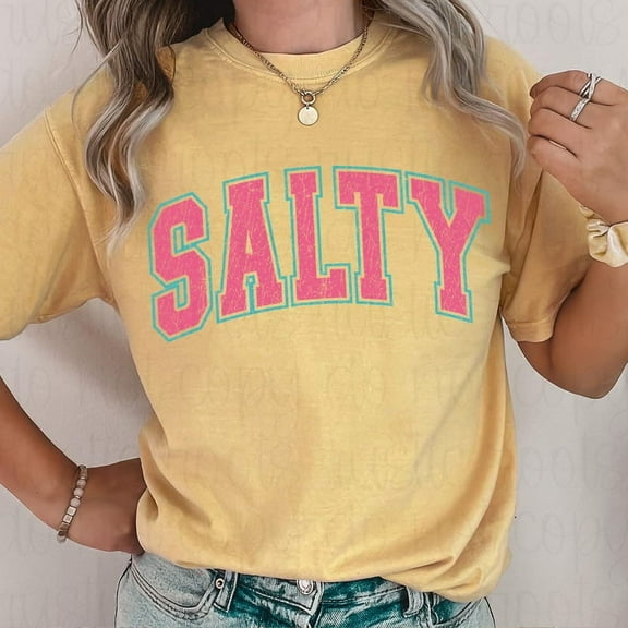Salty T-shirt, Salty Shirt, Retro Varsity Shirt, Summer Vibes Shirt TH060649