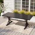 thumbnail image 4 of ALAULM 78.2" Rectangular Heavy-Duty Metal Dining Table, Modern Outdoor Patio Table for 8 People, Robust Metal Frame & Reinforced Metal Legs (Brown with Golden Flecks), 4 of 9