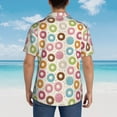 thumbnail image 6 of Xecao Colorful Donuts print Hawaiian shirt - a stylish short-sleeve button-down for men, perfect for casual beach and tropical outings., 6 of 9