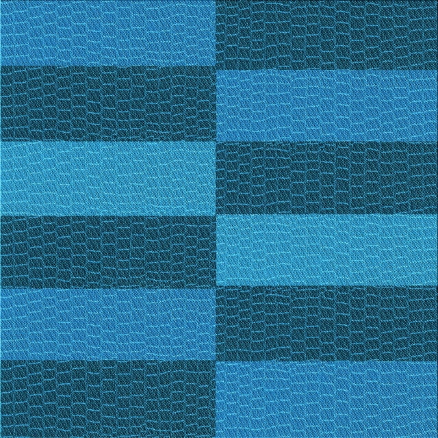 Ahgly Company Machine Washable Indoor Square Transitional Blueberry Blue Area Rugs, 4' Square
