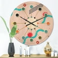 thumbnail image 2 of Designart 'Geometrical Abstract Retro Pattern III' Mid-Century Modern Wood Wall Clock, 2 of 5