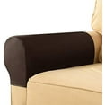 thumbnail image 3 of Wishrage Waterproof Faux Pu Leather Armrest Covers Vintage Stretch Arm Covers for Chairs Couch Sofa Armchair Slipcovers for Recliner Sofa, 3 of 8