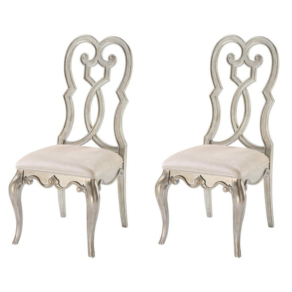 Newboti Furniture Ivory and Antique Champagne Side Chairs (Set of 2) 25553