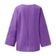 thumbnail image 4 of Camiseta de manga larga y cuello redondo de color liso para mujer: estilo informal y holgado, tejido de poliéster para los días más frescos., 4 of 5