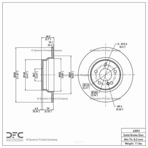Dynamic 600-63051 DFC Brake Rotor Fits select: 2006 MERCEDES-BENZ E 350 WAGON, 2003 MERCEDES-BENZ E 320
