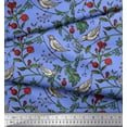 thumbnail image 2 of Soimoi Rayon Fabric Bird & Leaf Bird Print Fabric by Yard 56 Inch Wide, 2 of 3