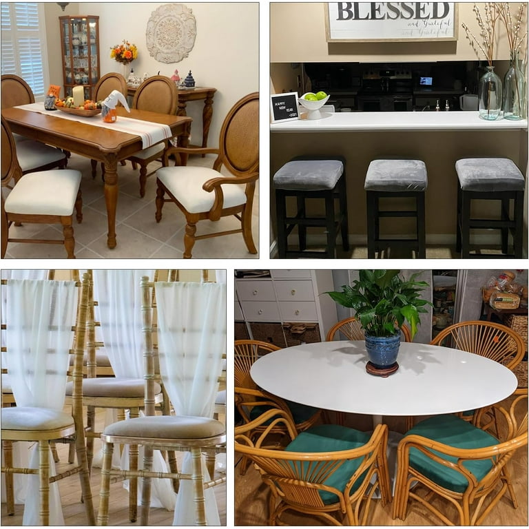Trimming Shop Crushed Velvet Dining Chair Seat Covers Removable Washable Dining Chair Slipcovers Seat Cushion Protectors for Restaurant Banquet