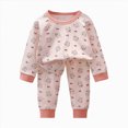 thumbnail image 3 of TOWED22 Fall Winter Outfit Infant Toddler 2Pcs Long Sleeve Graphic Pullover Top Round Neck Jogger Pants Cozy Clothes(Light Purple,2-3 Y), 3 of 3