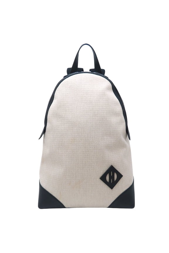 Pre-Owned HERMES Sac-Ado All-Back Canvas Backpack, 2023, Swift Leather x Toile... (Good)