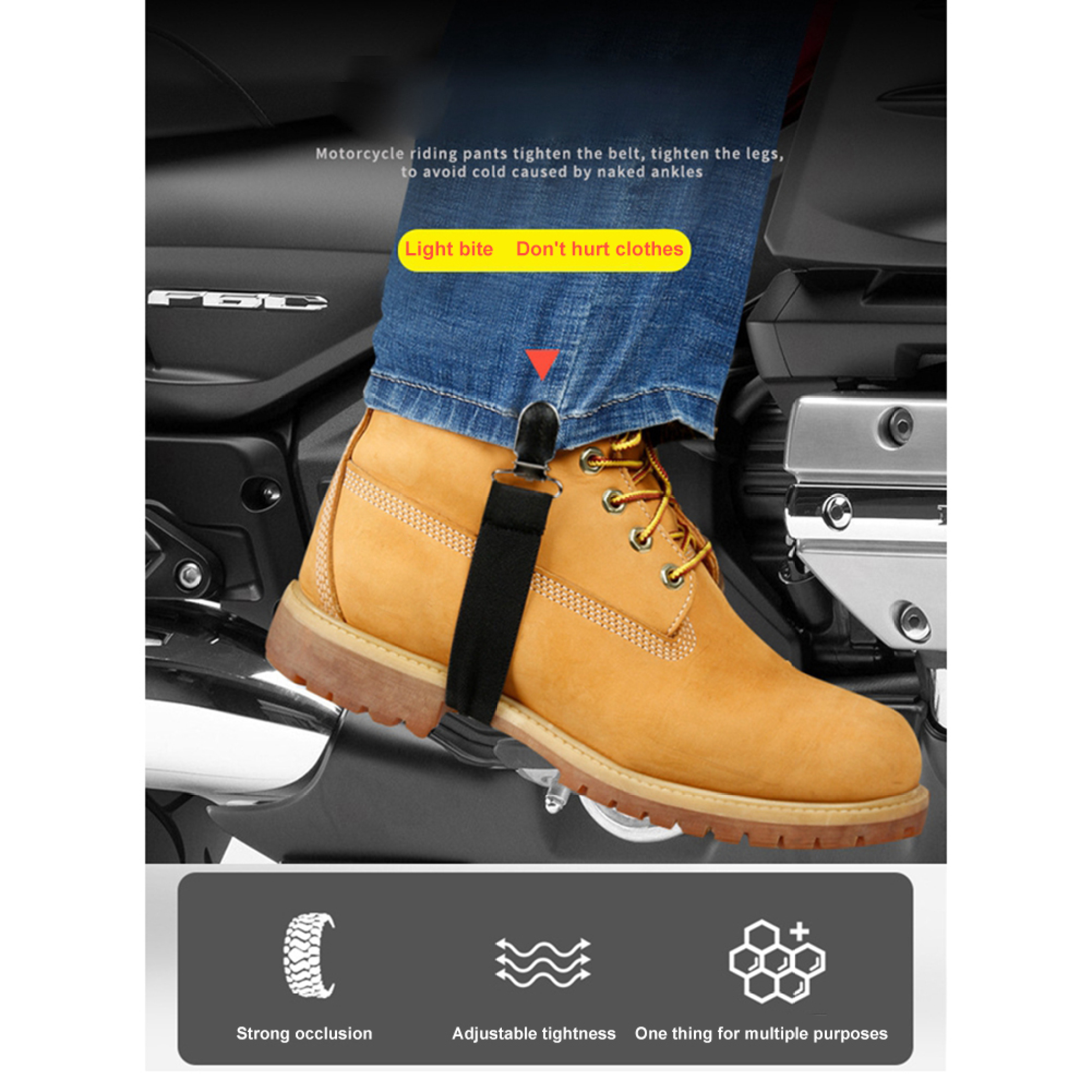 EUBUY 4PCS Adjustable Elastic Boot Clips Boot Straps Pant Clips Stirrups Leg Straps for Women Men Motorcycle Biker Jeans Trousers Bed Sheets