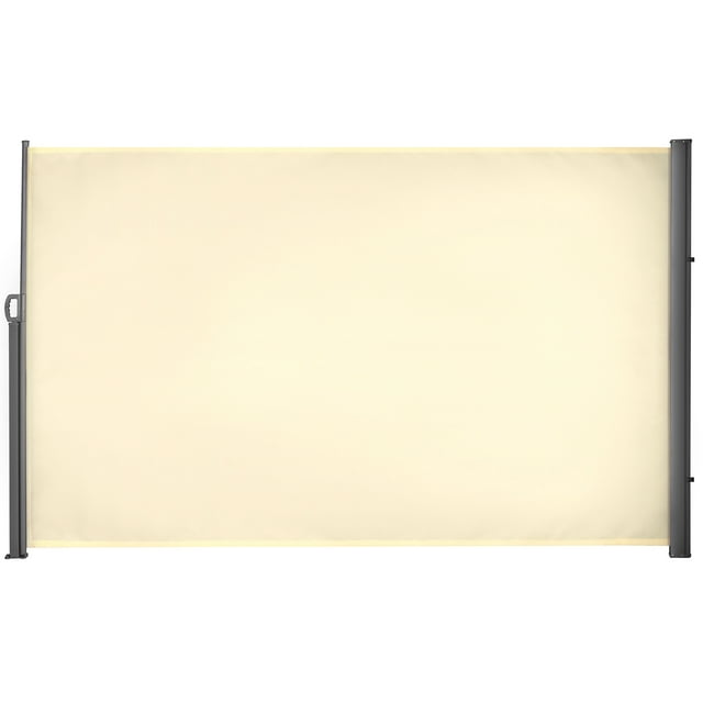 Outsunny Auvent Latéral Rétractable 118 Pouces x 71 Pouces Paravent Pliant Crème