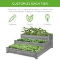 thumbnail image 3 of PINDEE  3-Tier Fir Wood Raised Garden Bed Planter Kit for Plants, Herbs, Vegetables, Outdoor Gardening w/Stackable & Flat Arrangement, Easy Assembly - Gray, 3 of 8