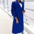 thumbnail image 5 of XFLWAM Trench Coats for Women Oversized Lapel Double Breasted Pea Coat Winter Wool Blend Jacket Trench Coat Long Coat Blue XXXL, 5 of 8