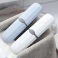 thumbnail image 1 of Rawiri Portacepillos de Dientes de Viaje, Caja de Plástico para Cepillos de Dientes, Caja de Almacenamiento de Pasta de Dientes Portátil para Viajes, Camping, Negocios, Negro Transparente, 2 Paquetes, 1 of 6