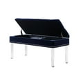 thumbnail image 4 of ORE International 18" Tall Polyurethane Storage Bench in Navy Blue/Silver, 4 of 6