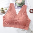 thumbnail image 3 of VISALY Push Up Bra Seamless Bras For Women Back Breathable Thin Bras For Women Lace Sports Bra For Women Wireless Bras For Women Bralettes For Women Plus Size Bras For Women Watermelon red M, 3 of 8
