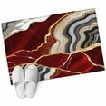 thumbnail image 6 of Red Marble Bathroom Rug Washable 2x3 Entryway Rug Non Slip Grey Gold Texture Vintage Farmhouse Art Front Door Mat Low Pile Indoor Doormat Throw Floor Carpet for Kitchen Bedroom Entrance, 6 of 8