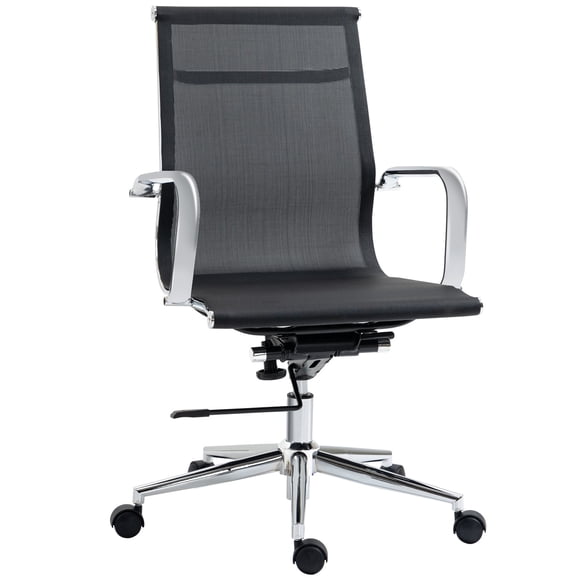 JWRWEFA Swivel Office Desk Chair, Mesh Adjustable Computer Chair with Metal Frame, Black, Ergonomic, Rolling, Home Office Chair