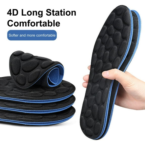 Visland 1 Pair Women Men Insoles Bounce Cobblestone Design Cuttable Elastic Soft Shock Absorption Unisex Washable Jogging Insoles Universal Insoles