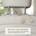thumbnail image 3 of Car Leather Headrest Hooks, Seat Back Organizer Hooks for Hanging Grocery Bags 1 Pack Black, 3 of 4