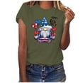 thumbnail image 2 of Fartey Women's 4th of July Shirt Cute Gnome Graphic Tees Independence Day Patriotic Tops American Flag Crew Neck T Shirts Loose Casual Summer Short Sleeve Blouses Army Green XXL, 2 of 4