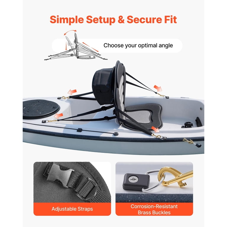 KFFKFF Universal Kayak Seat with Back Support and Storage photo 4