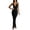 Black, variant on Wdgfv Women Backless Maxi Dress V Neck Sleeveless Open Back Slit Bodycon Long Dress Black L