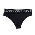 thumbnail image 2 of Sunvit-Panties Juniors Low Rise Bikini Briefs with LOVE Wide Waistband - Nylon Spandex, Size S, Black, Ultra-Soft for Daily Wear, 2 of 7