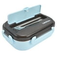 thumbnail image 3 of Stainless Steel Lunch Box, Removable Compartment Food Grade Portable Multipurpose Insulated Bento Box With Chopsticks Spoon For School For Picnic Blue,Pink,Green, 3 of 8