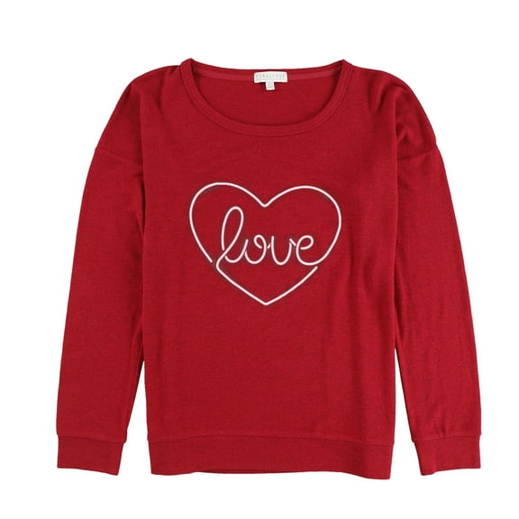 P.J. Salvage Womens Love Inside Heart Pajama Sweater, Red, Medium