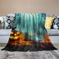 thumbnail image 2 of Shiartex Pumpkins Woods Glowing Light Throw Blanket for Couch Sofa Bed Office Travel Camping School Flannel Blanket Exquisite Gifts for All Seasons Halloween Blanket Gifts 40x50in, 2 of 6