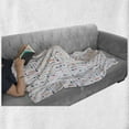 thumbnail image 5 of Hobby Soft Flannel Fleece Throw Blanket, Painting Equipment in Outline Style Art Supplies Pattern Tubes and Brushes, Cozy Plush for Indoor and Outdoor Use, 50" x 60", Multicolor, by Ambesonne, 5 of 5