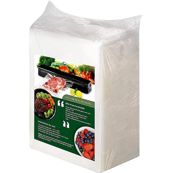 200 Vacuum Sealer Storage Bags, 8 x 12 inch Thick BPA Free Quart Compatible with All Vac Machines, Food Saver, Seal a Meal, Weston, Commercial Grade Precut Prep Sous Vide Bags