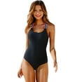 thumbnail image 3 of FAFWYP Sexy Halter Criss Cross One Piece Bathing Suit Print Monokini Bikini Set Tummy Control Swimsuit Swimwear Beachwear for Women, 3 of 6