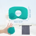 thumbnail image 6 of Unique Bargains Travel Pillow Press to Inflate Neck Pillow Peacock Green 15.75"x11.02", 6 of 7