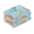 thumbnail image 2 of 2 Pack 100% Cotton Towels Soft Absorbent Towel Set for Bathroom Beach Sports 16x28in Little Mermaids and Seashells, 2 of 8