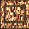thumbnail image 1 of Ahgly Company Indoor Square Abstract Brown Contemporary Area Rugs, 7' Square, 1 of 4