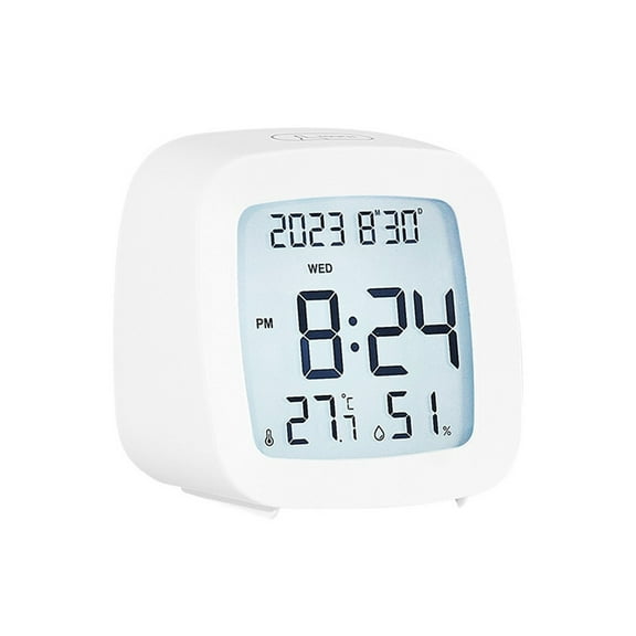 Smart Lcd Alarm Clock With Temperature, Humidity & Voice Control Backlight